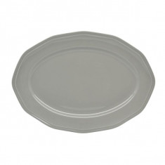 Πιατέλα Πορσελάνης Οβαλ Premium Classic Grey 36cm