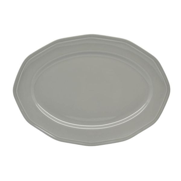 Πιατέλα Πορσελάνης Οβαλ Premium Classic Grey 36cm
