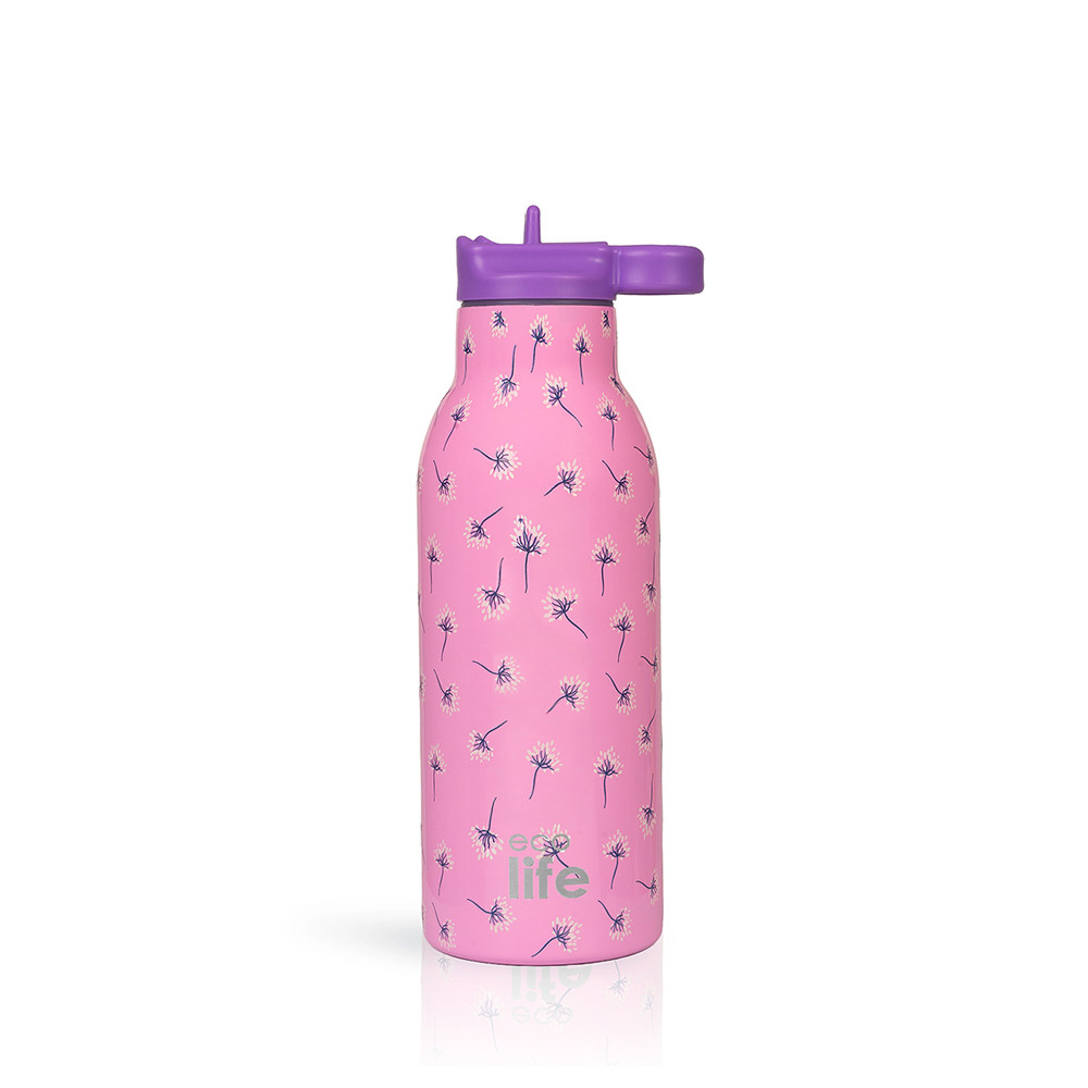 Ecolife Παγούρι Θερμός Dandellion Ανοξείδωτο Με Καλαμάκ