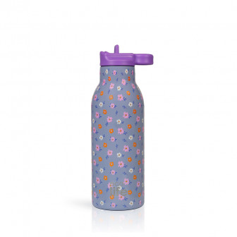 Ecolife Παγούρι Θερμός Flower Bloom Ανοξείδωτο Με Καλαμάκι 550ml