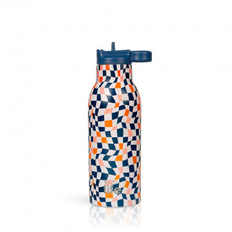 Ecolife Παγούρι Θερμός Color Squares  Ανοξείδωτο Με Καλαμάκι 550ml