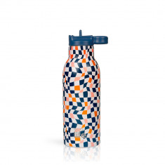 Ecolife Παγούρι Θερμός Color Squares  Ανοξείδωτο Με Καλαμάκι 550ml