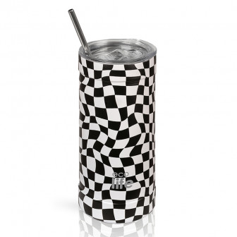 EcoLife Θερμός Ποτήρι Ανοξείδωτο Black And White  500ml