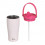 EcoLife Θερμός Ποτήρι Ανοξείδωτο 1 Handle Piink Με Καλαμάκι 600ml