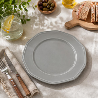 Πιάτο Φρούτου Πορσελάνης Premium Classic Grey 20cm