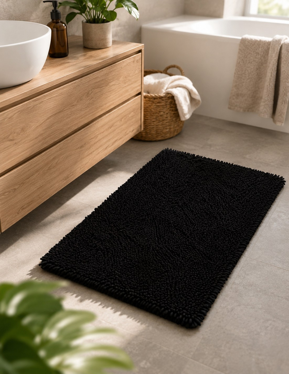 Arti Casa Πατάκι Μπάνιου Microfiber Black 50x80cm