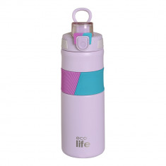 EcoLife Θερμός Μεταλλικό Ανοξείδωτο Pink Blue 500ml