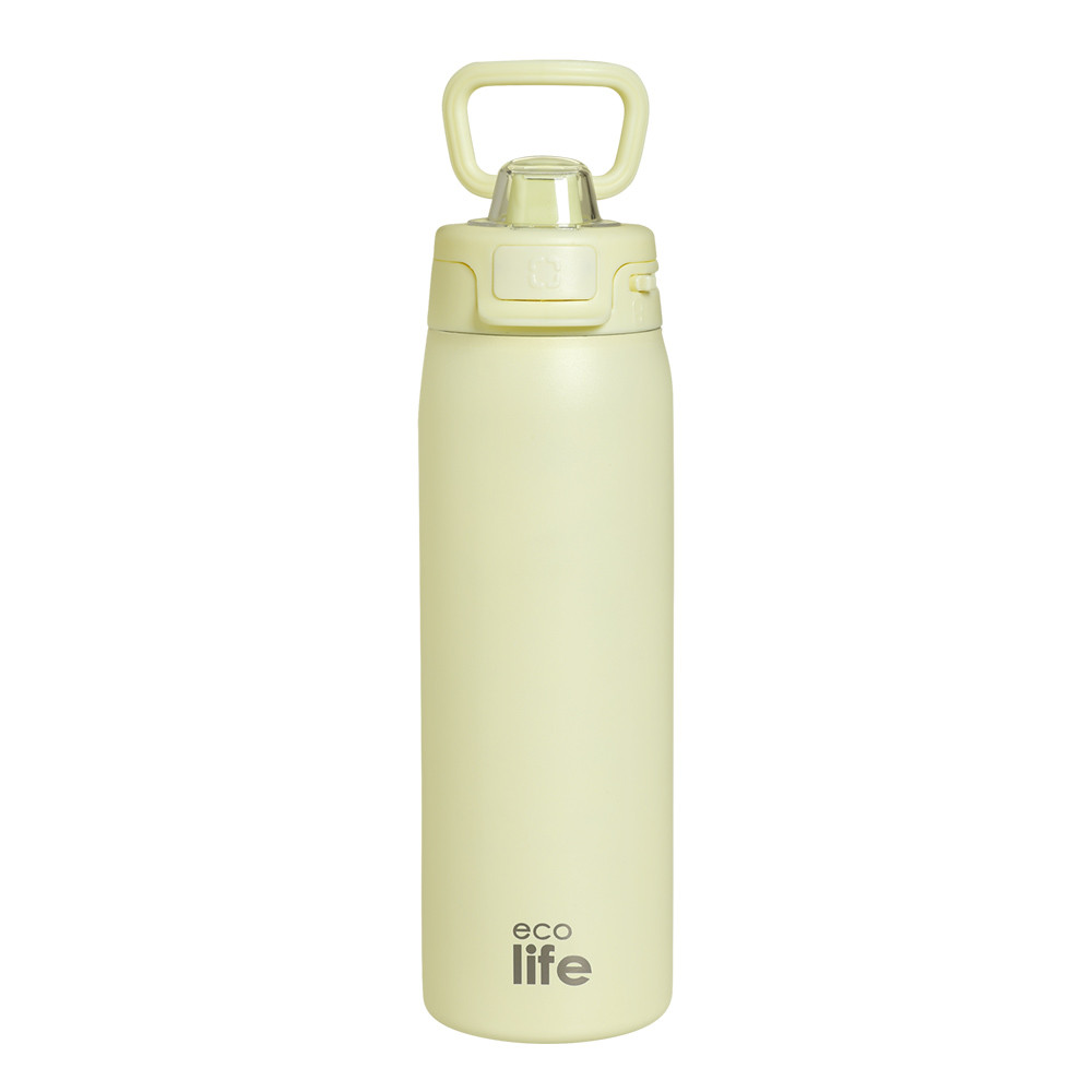 EcoLife Θερμός Μεταλλικό Ανοξείδωτο με Καλαμάκι Off Whi