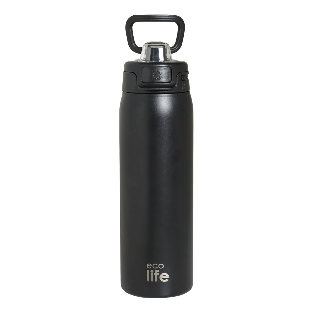 ECOLIFE - ΣΗΜΑΝΤΙΚΟ: Σε περίπτωση διαφοράς τιμής από το κατάστημα ισχύει παντα και μόνο η τιμή του καταστήματος EcoLife Θερμός Μεταλλικό Ανοξείδωτο με Καλαμάκι Black 6