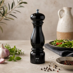 Bisetti Μύλος Πιπεριού Firenze Ξύλινος Λάκα Black 22cm