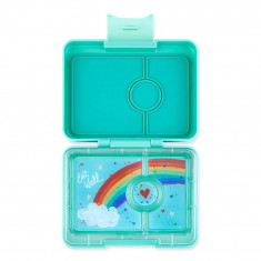 Yumbox Snak Φαγητοδοχείο Με 3 Χωρίσματα  Misty Aqua Rainbow