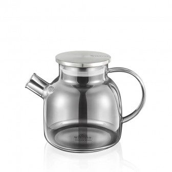 Wilmax Γυάλινη Τσαγιέρα Με Φίλτρο Silver 1200ml