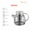 Wilmax Γυάλινη Τσαγιέρα Με Φίλτρο Silver 1200ml