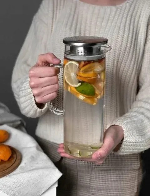 Wilmax Γυάλινη Κανάτα Με Ανοξείδωτο Καπάκι 1500ml