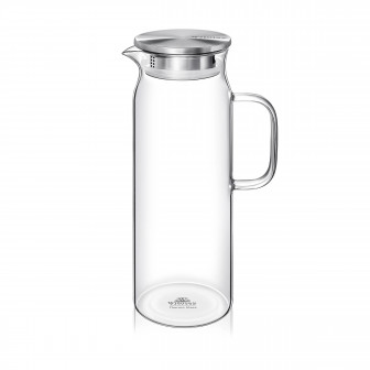 Wilmax Γυάλινη Κανάτα Με Ανοξείδωτο Καπάκι 1500ml