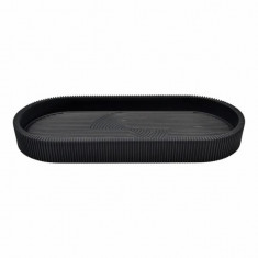 Θήκη Για Σαπούνι Πολυεστερική Με Ρίγες Black Mat 25,6x11,3x3cm