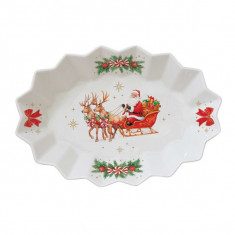 R2S Χριστουγεννιάτικη Πιατέλα  Πορσελάνης Christmas Heritage Οβαλ 25cm