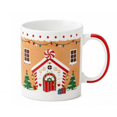 Χριστουγεννιάτικη Κούπα Πορσελάνης Gingerbread House Red 350ml