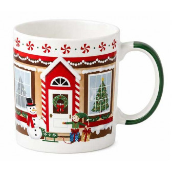 Χριστουγεννιάτικη Κούπα Πορσελάνης Gingerbread House Green 350ml