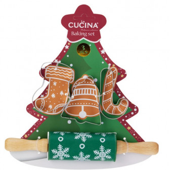 Χριστουγεννιάτικα Κουπ-Πατ Xmas Tree Σετ 4Τμχ Και Πλάστης