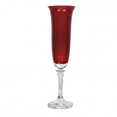 Ποτήρι Σαμπάνιας Κρυστάλλινο Bohemia 175ml Σετ 6 Τμχ Kleopatra κόκκινο