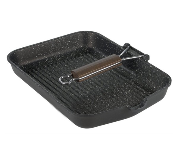 Γκριλιέρα Με Πέτρινη Επίστρωση Pierrestone 25cm X 35cm Antik Ars