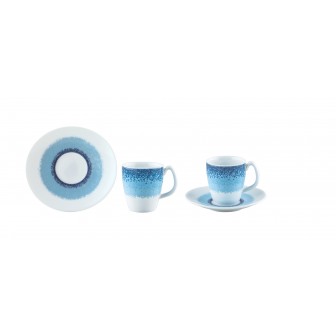 Φλυτζάνι & Πιάτο Καφέ Apeiron Blue Σετ 6τμχ Ionia